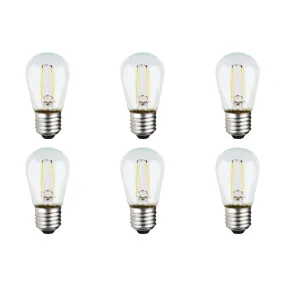 1 Watt LED - S14 - Clear - Medium base - 2700K - 120V - 6-Pack