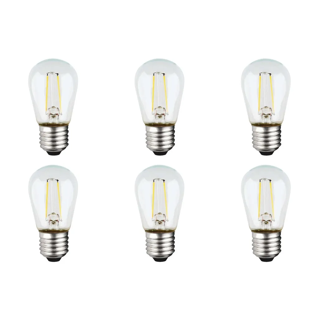 1 Watt LED - S14 - Clear - Medium base - 2700K - 120V - 6-Pack