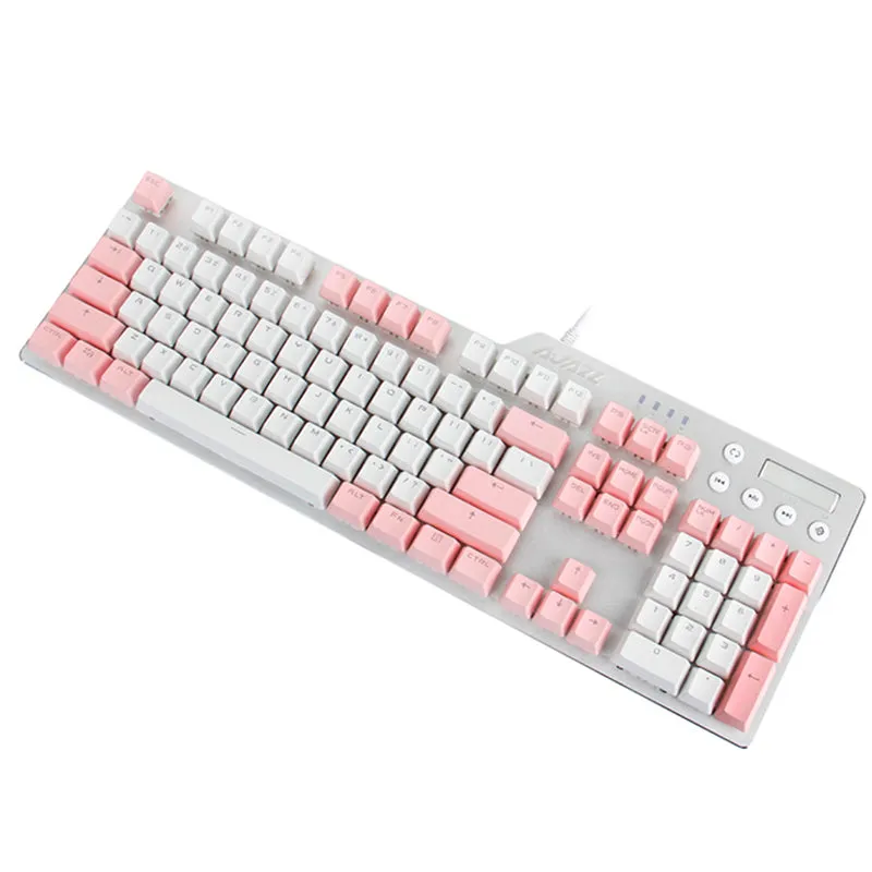 104 Keys Translucent Keycap Set PBT Matte Texture Color Matching Keycaps for Mechanical Keyboards