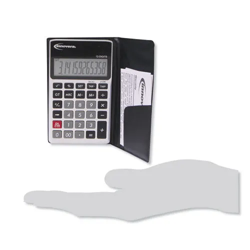 15922 Pocket Calculator, Dual Power, 12-digit Lcd Display