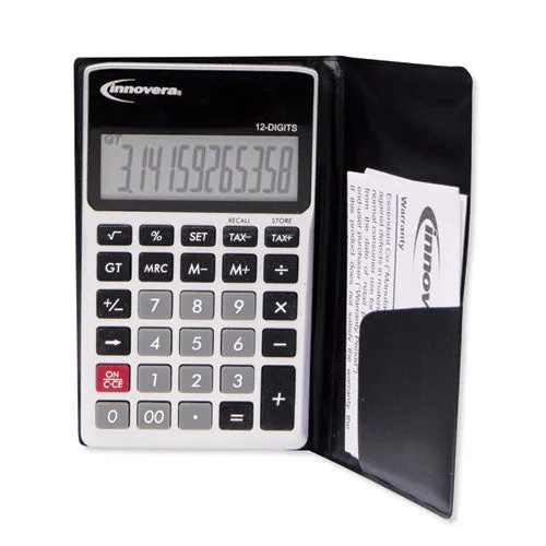 15922 Pocket Calculator, Dual Power, 12-digit Lcd Display