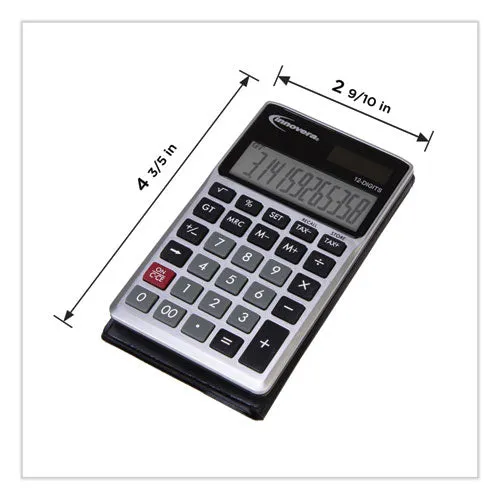 15922 Pocket Calculator, Dual Power, 12-digit Lcd Display