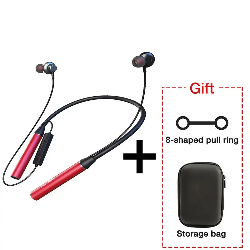 180 Hour Endurance Bluetooth Bass Stereo Wireless Neckband Earphones with Mic