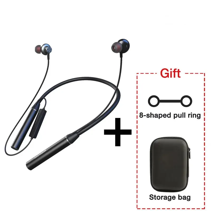 180 Hour Endurance Bluetooth Bass Stereo Wireless Neckband Earphones with Mic