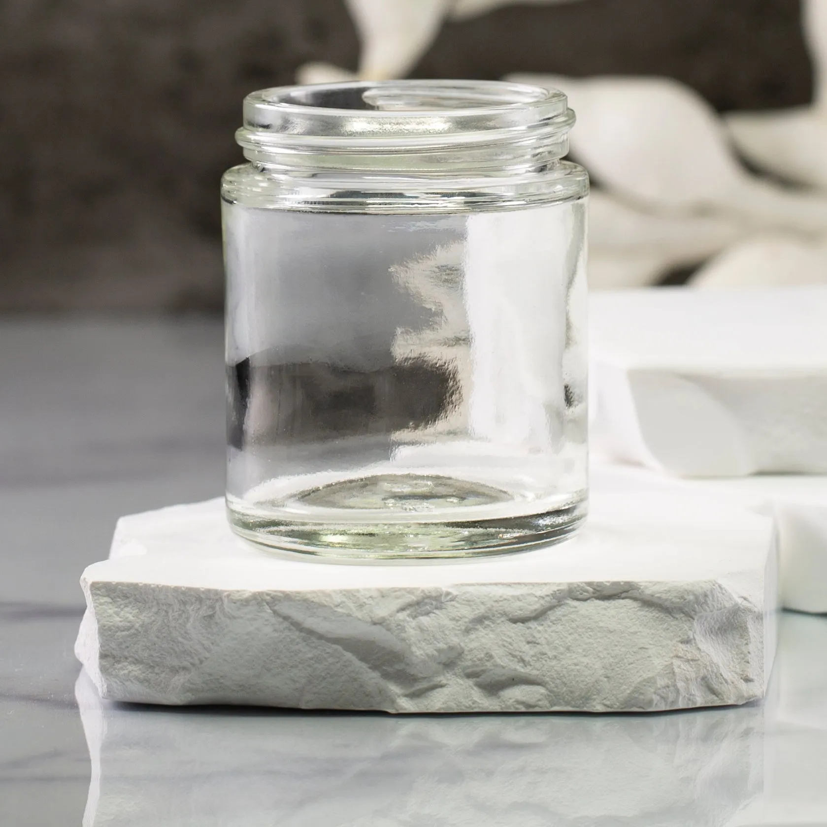 2 oz Clear Glass Jar with 48-400 Neck