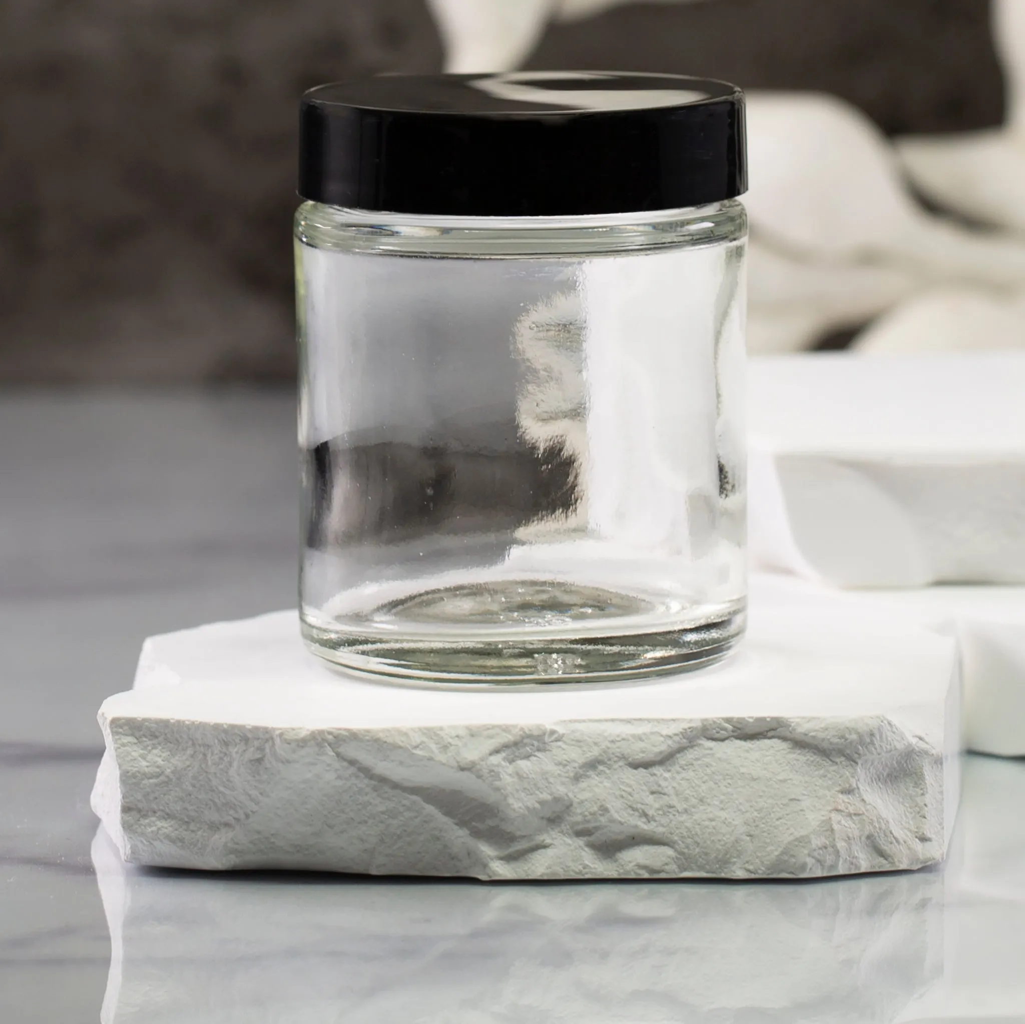 2 oz Clear Glass Jar with 48-400 Neck