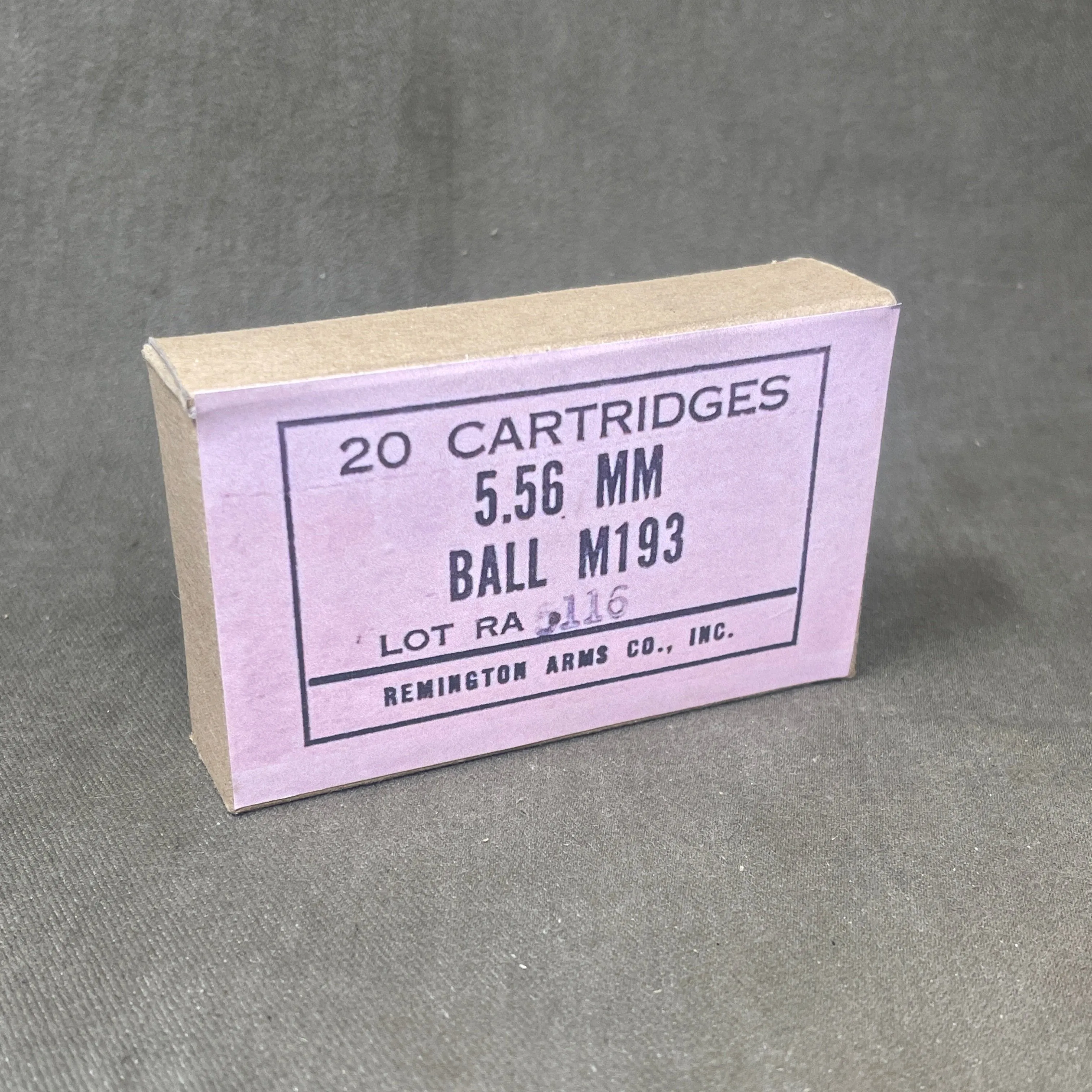 20 x 5.56mm Cartridges Ball M193 Remington Arms Corp