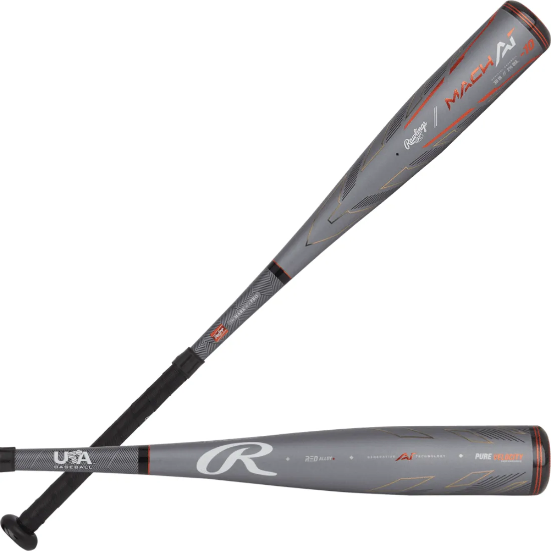 2024 Rawlings Mach AI 2 5/8" (-10) USA Baseball Bat: RUS4MC10