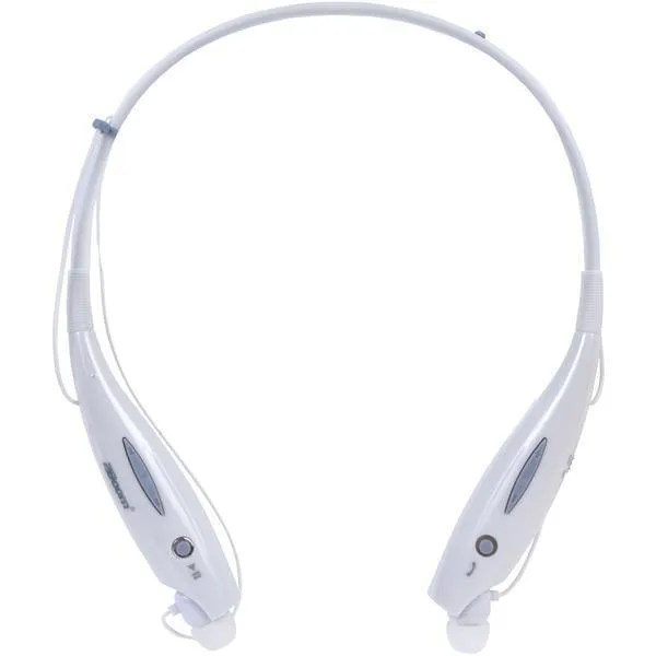 2BOOM HPBT500W Transporter Bluetooth Neckband Headphones with Microphone (White)