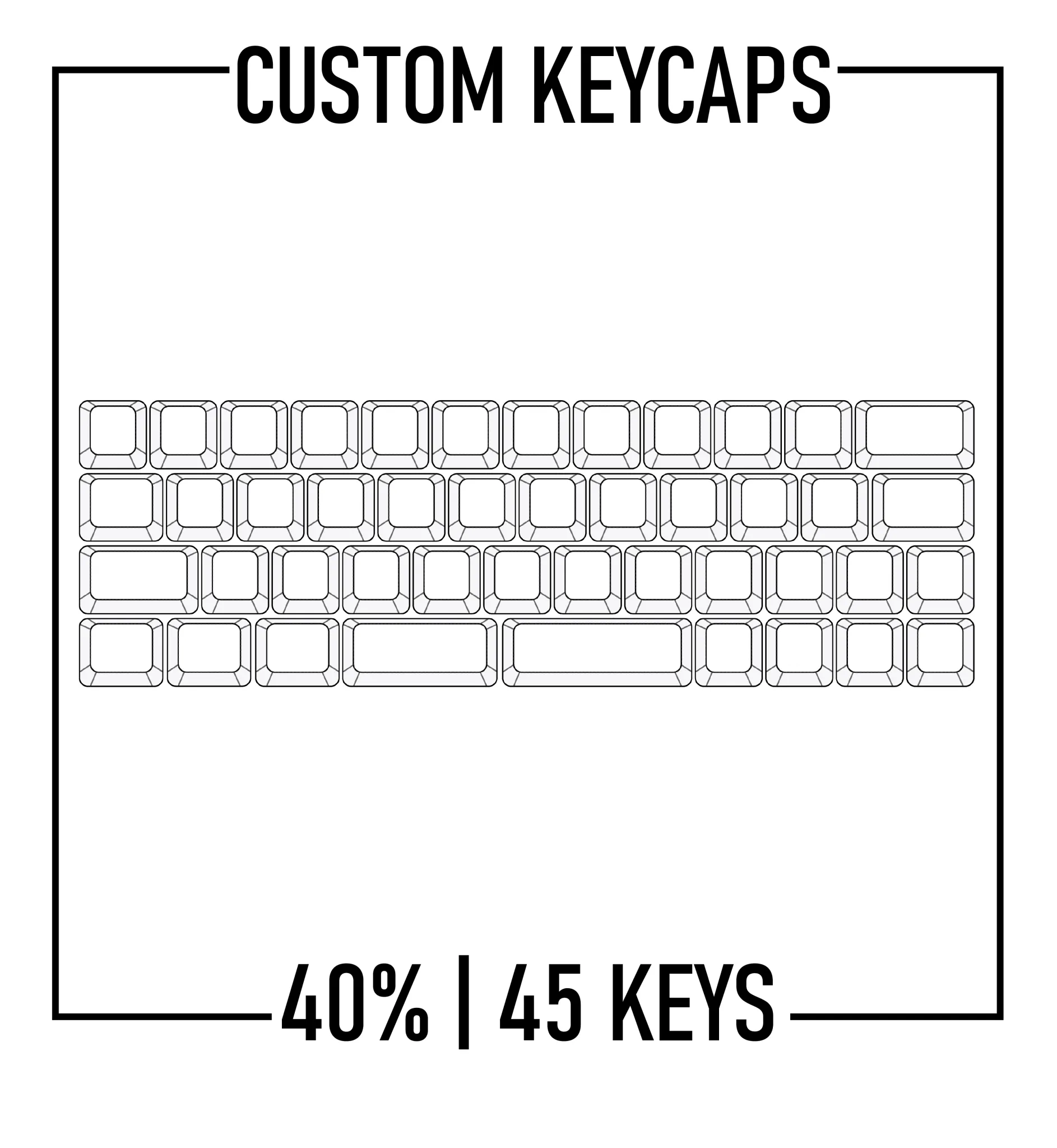 40% Akko Keyboard Custom Keycaps Set( Ansi | 45 Keys )