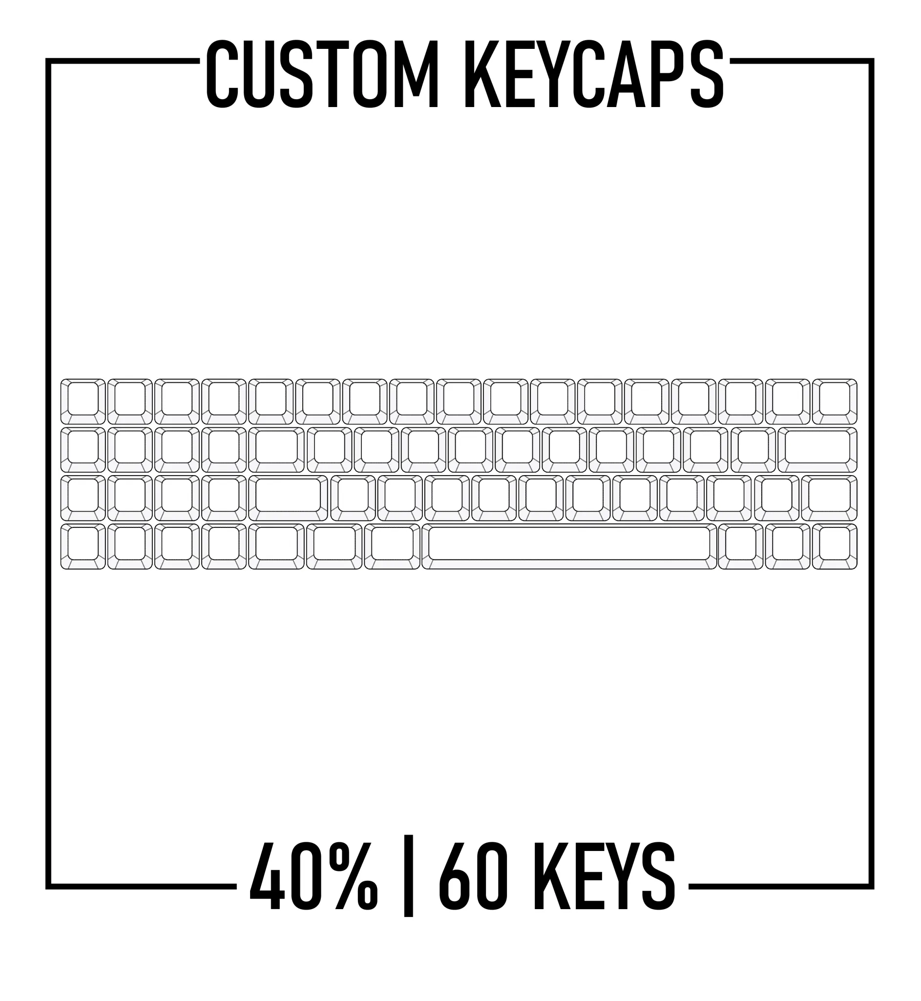 40% Keyboard Custom Keycaps ( ANSI | 60 Keys )