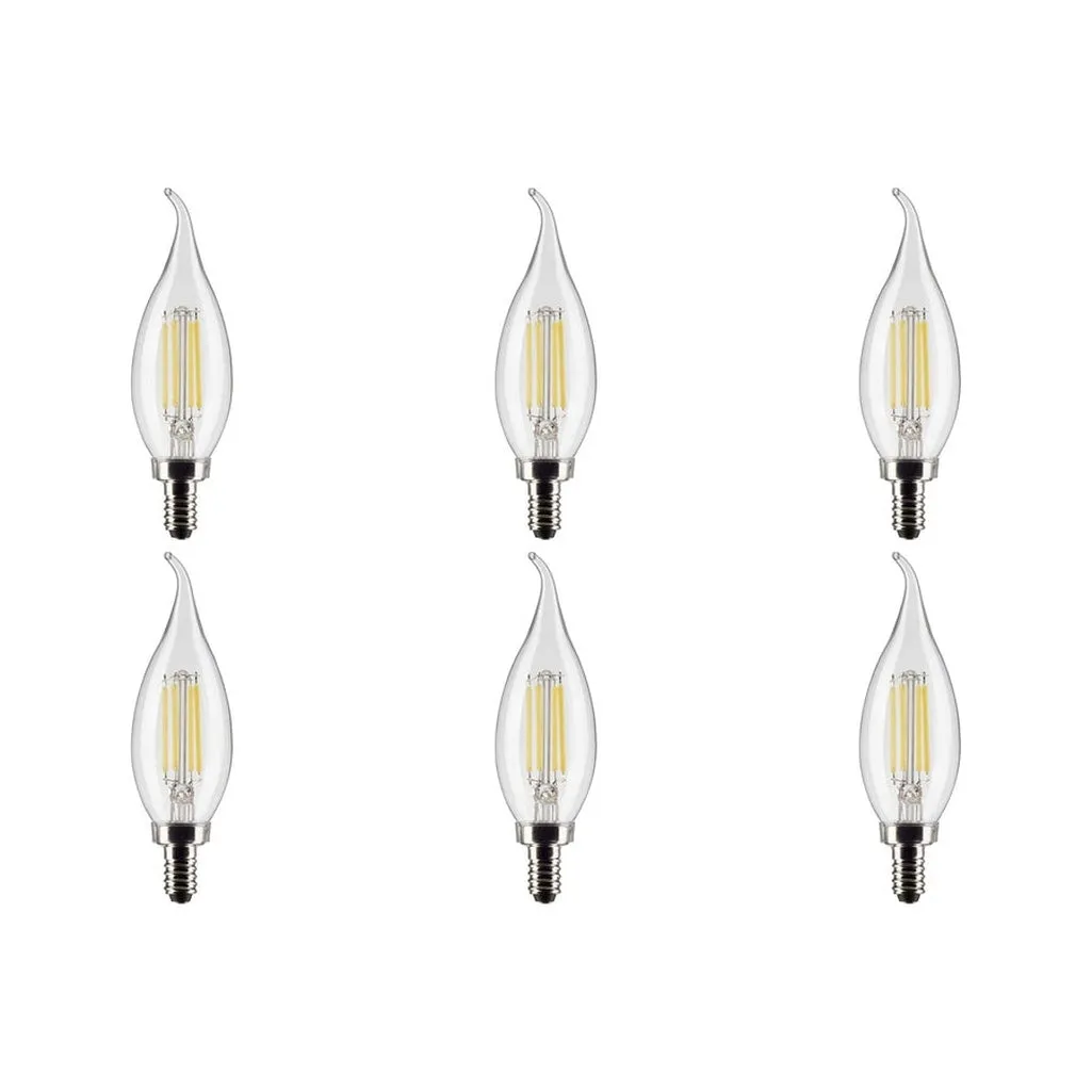 4W CA10 LED - Clear - Candelabra base - 90 CRI - 5000K - 120V - 6-Pack