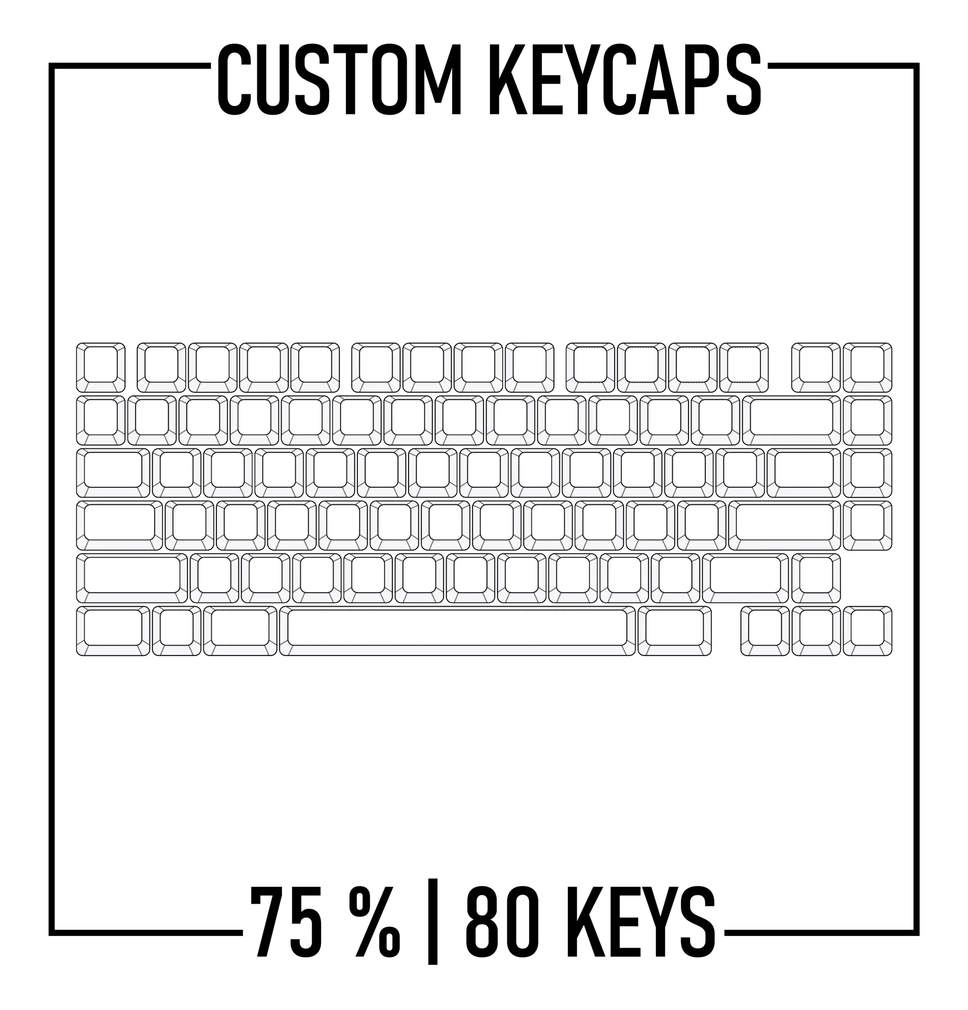 75% Custom Keycaps Set ( ANSI | 80 Keys )