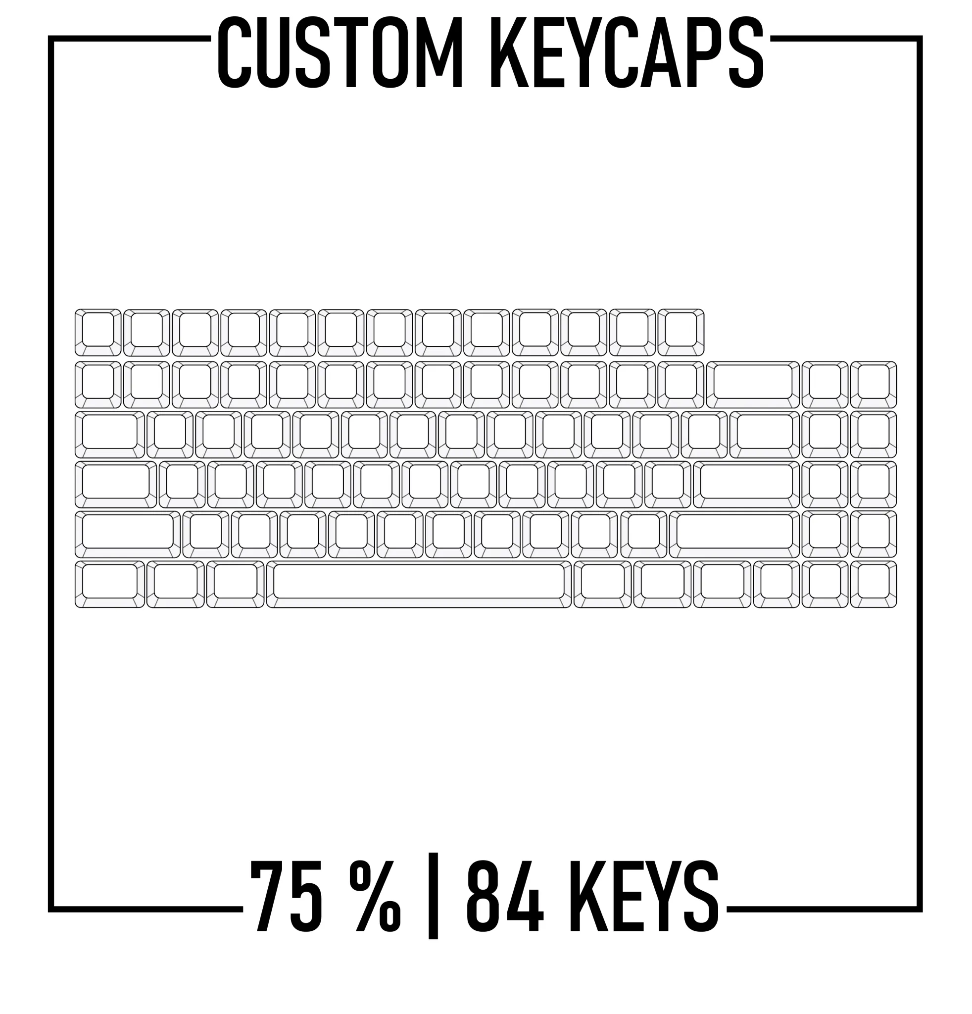 75% Keyboard Custom PBT Keycaps Set ( ANSI | 84 Keys )