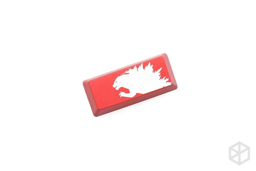 ABS Etched Shine-Through Godzilla black red custom enter backspace spacebar