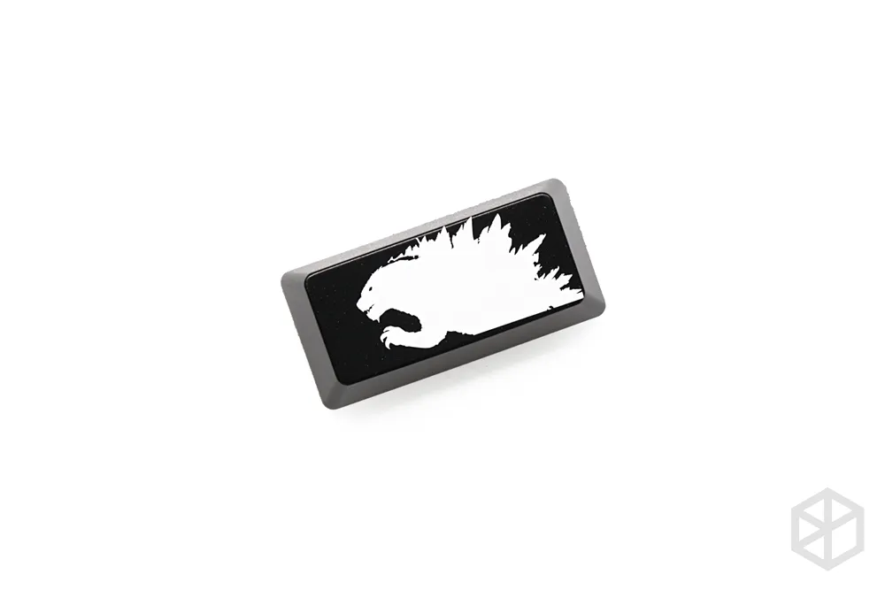 ABS Etched Shine-Through Godzilla black red custom enter backspace spacebar