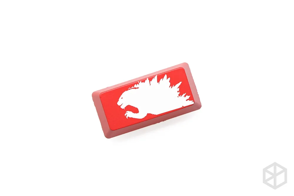 ABS Etched Shine-Through Godzilla black red custom enter backspace spacebar