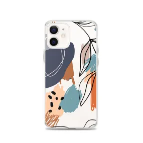 Abstract Pattern Clear iPhone 15 14 13 12 Pro Max Case, Geometric Print Cute Aesthetic iPhone 11 Mini SE XS XR X 8 7 Transparent