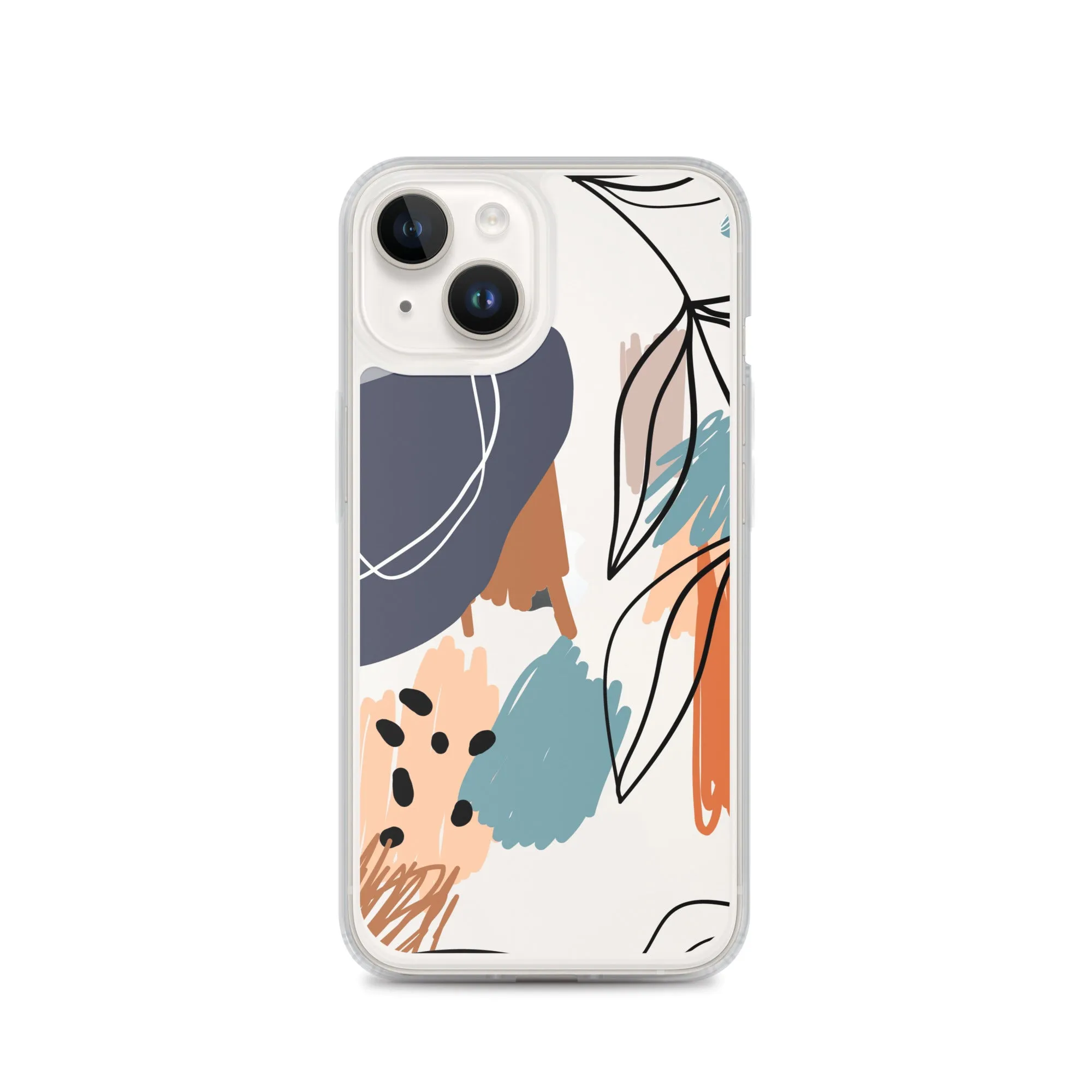 Abstract Pattern Clear iPhone 15 14 13 12 Pro Max Case, Geometric Print Cute Aesthetic iPhone 11 Mini SE XS XR X 8 7 Transparent