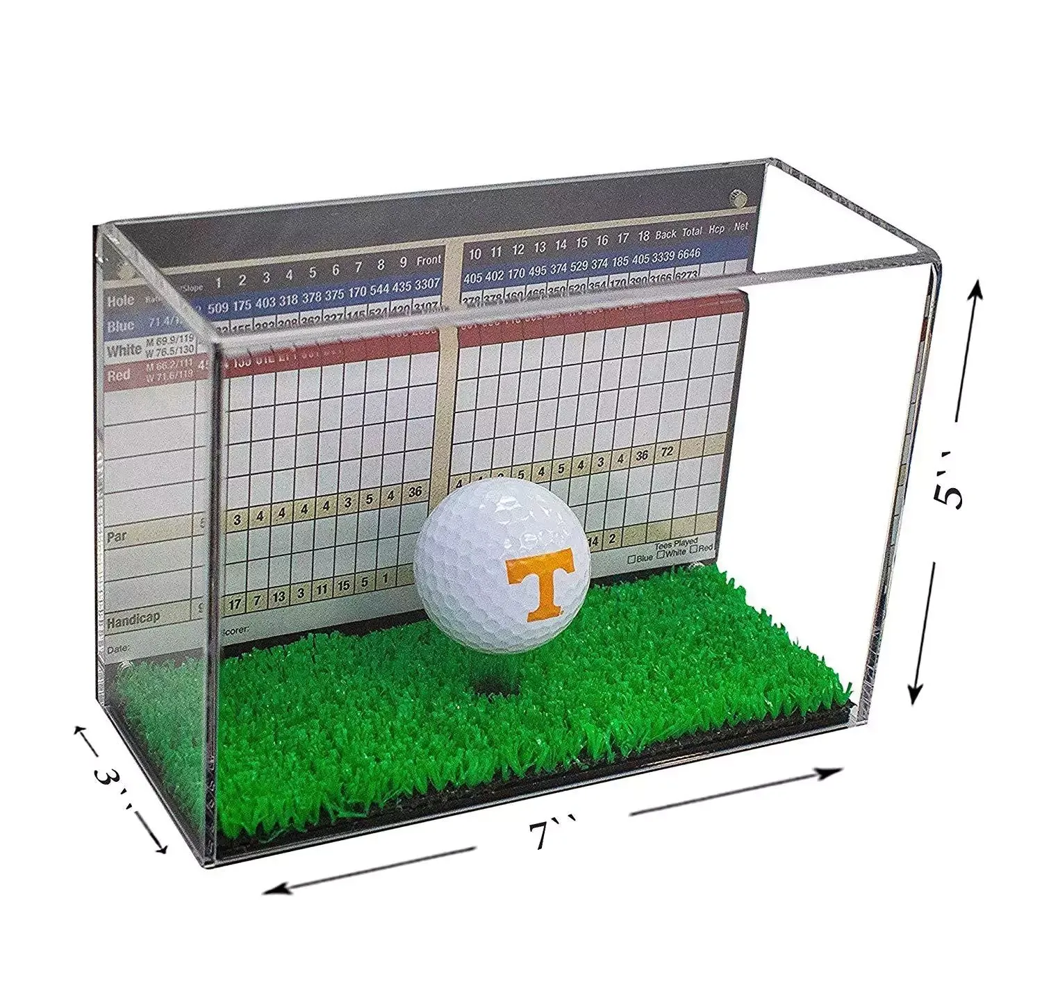 Acrylic Golf Ball Display Case with Turf Base