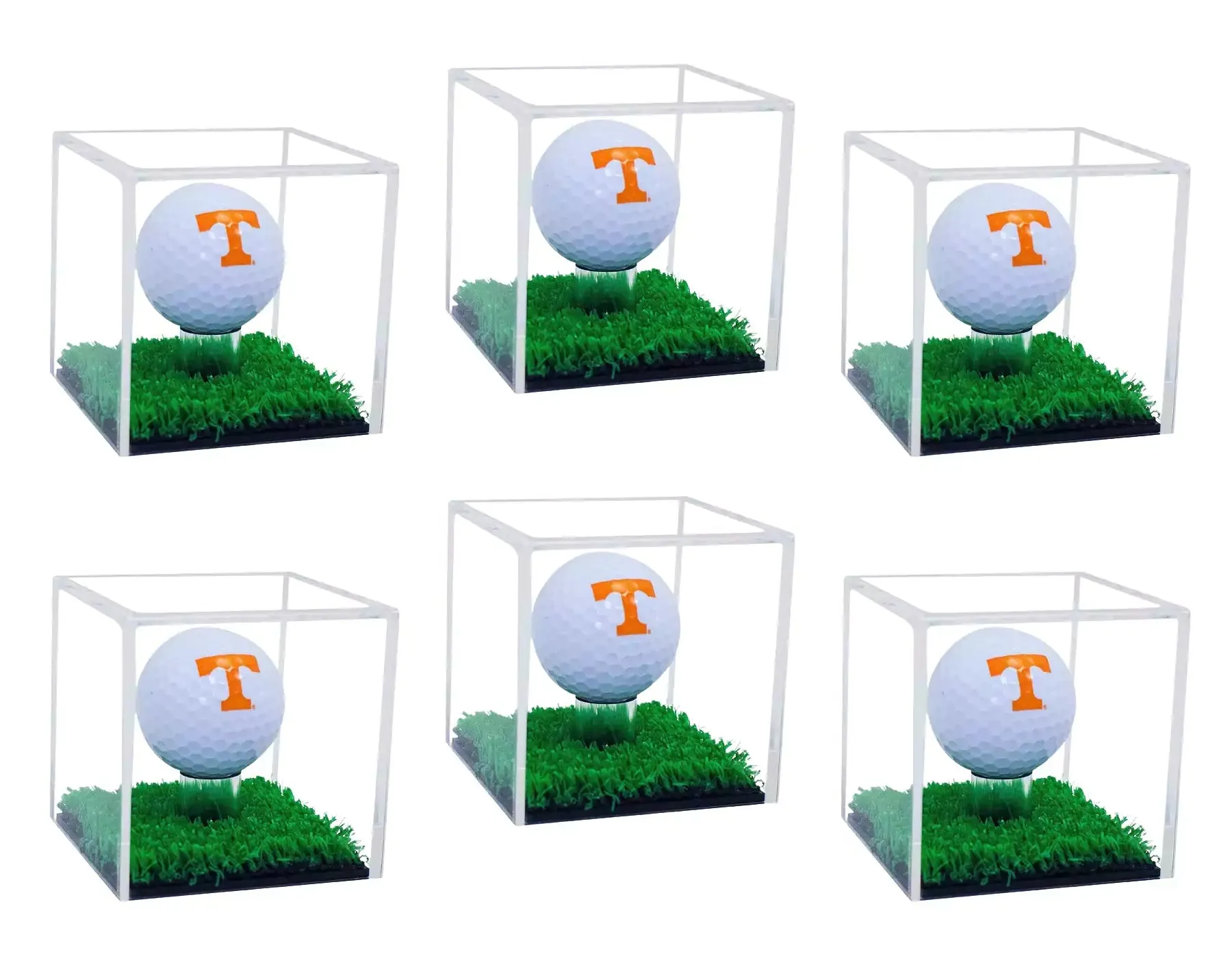 Acrylic Golf Ball Display Case with Turf Base