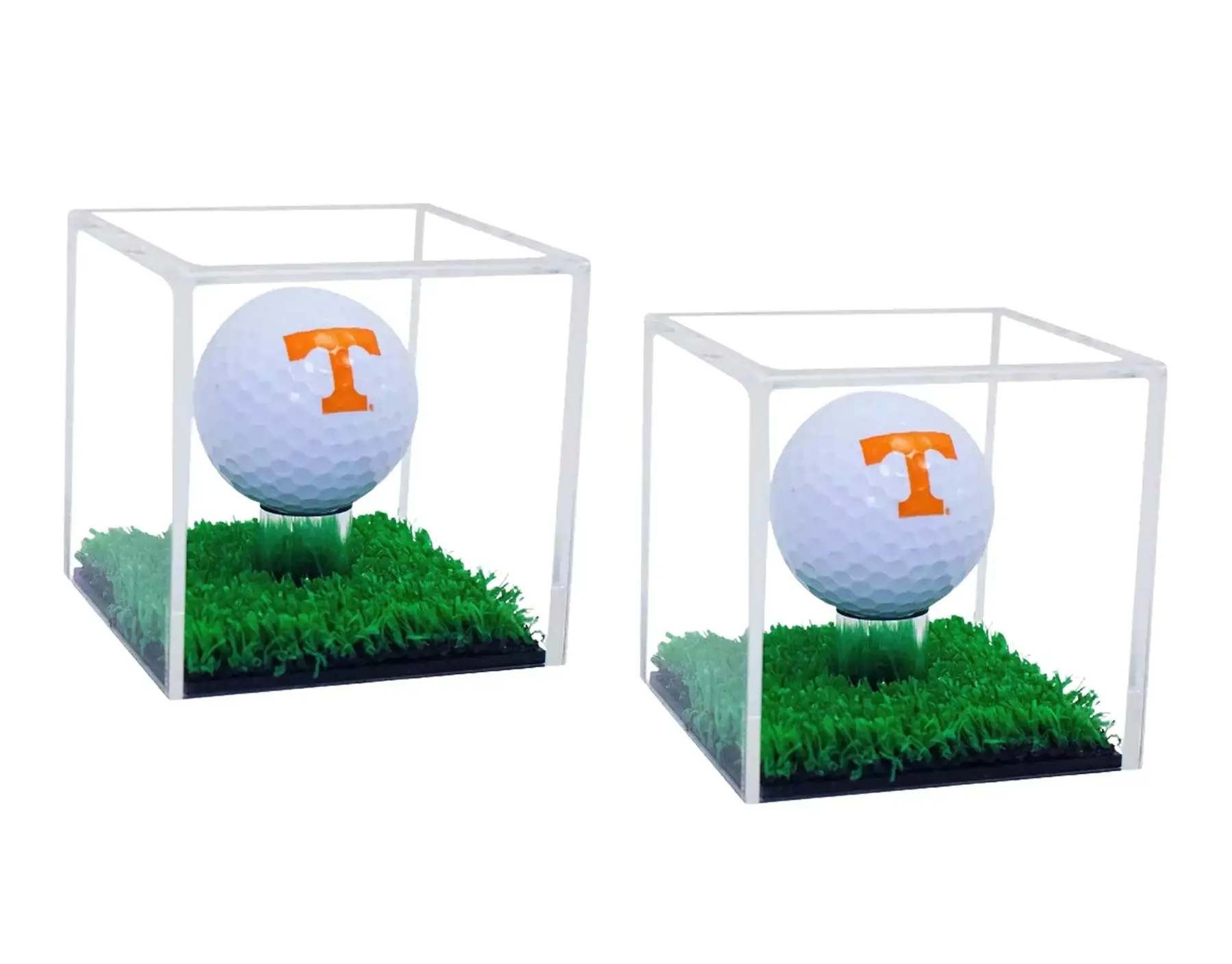 Acrylic Golf Ball Display Case with Turf Base