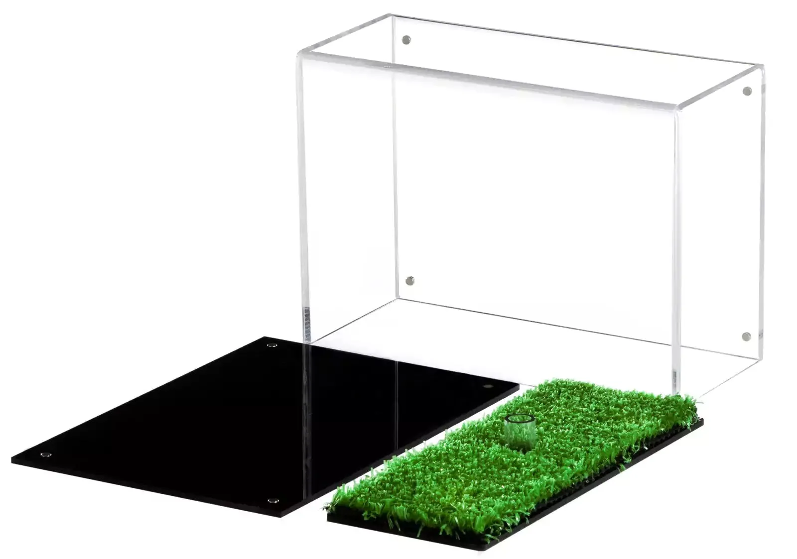 Acrylic Golf Ball Display Case with Turf Base