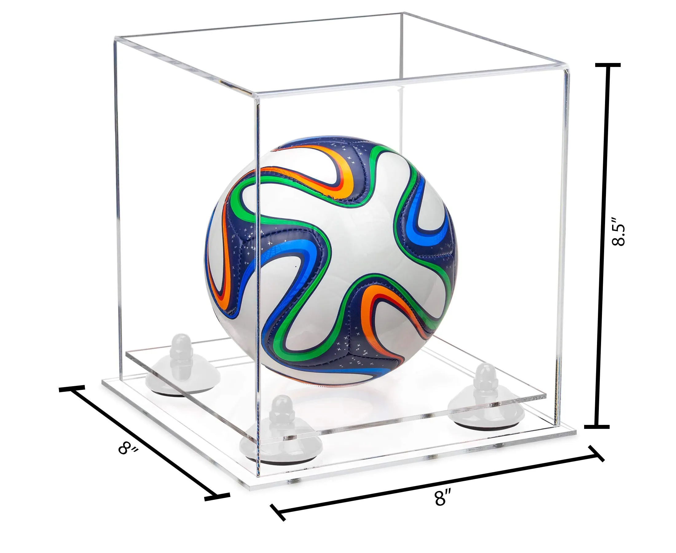 Acrylic Mini - Miniature (not Full Size) Soccer Ball Display Case - Clear (B03/A015)