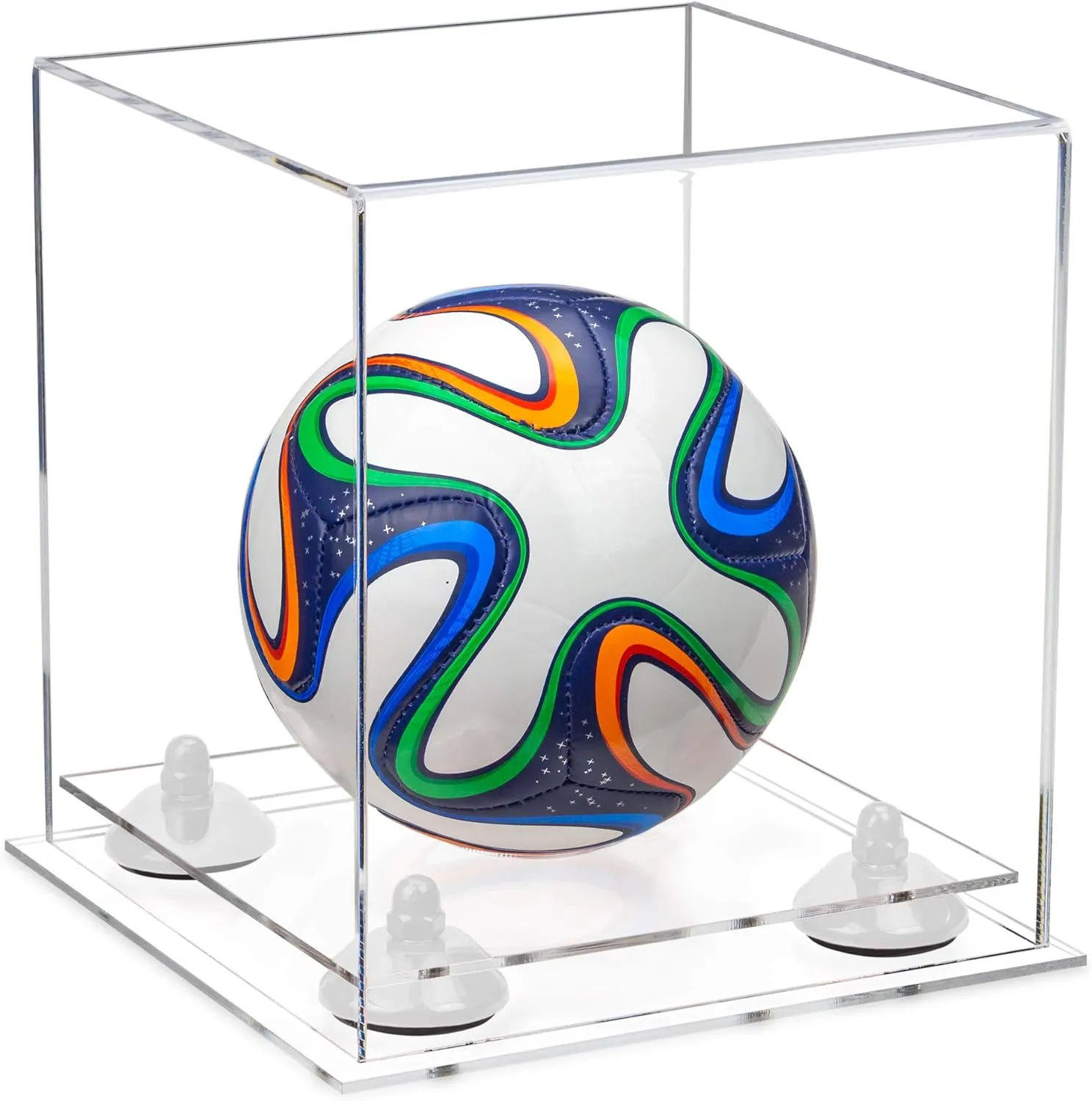 Acrylic Mini - Miniature (not Full Size) Soccer Ball Display Case - Clear (B03/A015)