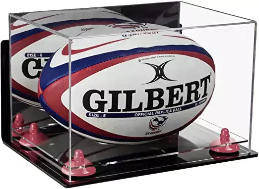 Acrylic Rugby Ball Display Case - Mirror Wall Mount (B41/A004)