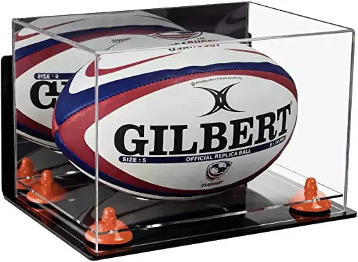 Acrylic Rugby Ball Display Case - Mirror Wall Mount (B41/A004)