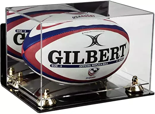 Acrylic Rugby Ball Display Case - Mirror Wall Mount (B41/A004)