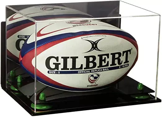 Acrylic Rugby Ball Display Case - Mirror Wall Mount (B41/A004)