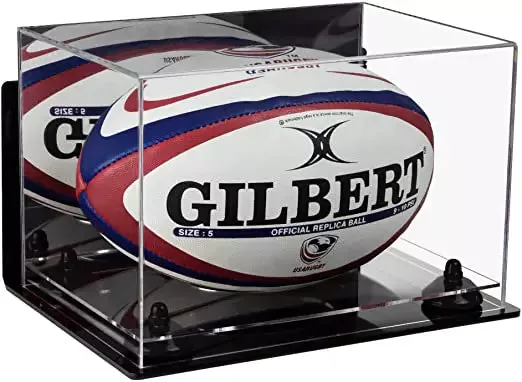 Acrylic Rugby Ball Display Case - Mirror Wall Mount (B41/A004)