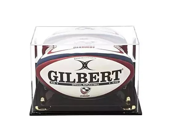 Acrylic Rugby Ball Display Case - Mirror Wall Mount (B41/A004)