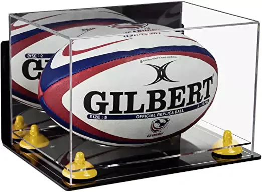 Acrylic Rugby Ball Display Case - Mirror Wall Mount (B41/A004)