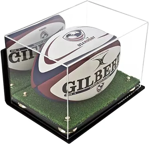 Acrylic Rugby Ball Display Case - Mirror Wall Mount (B41/A004)