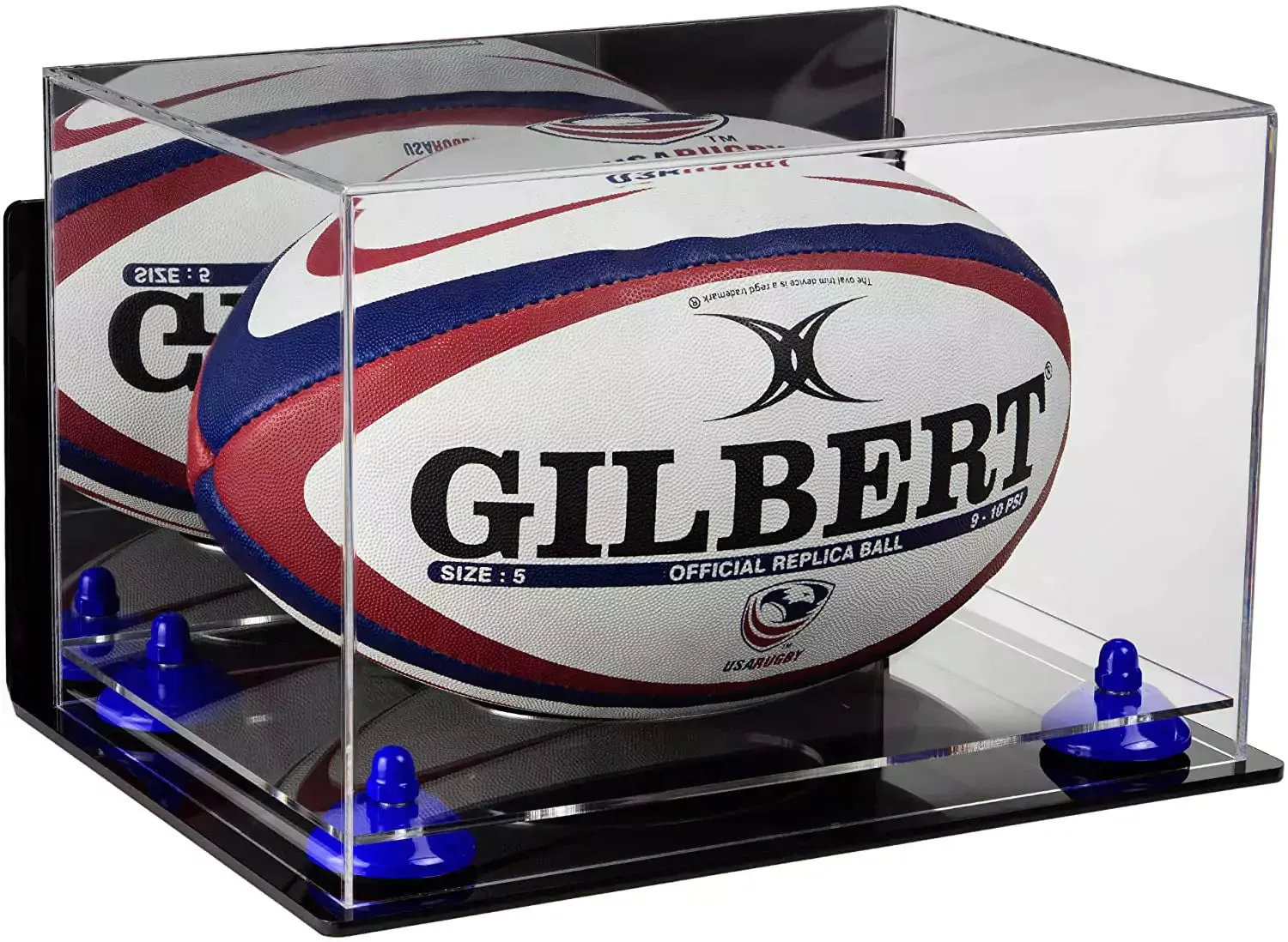 Acrylic Rugby Ball Display Case - Mirror Wall Mount (B41/A004)