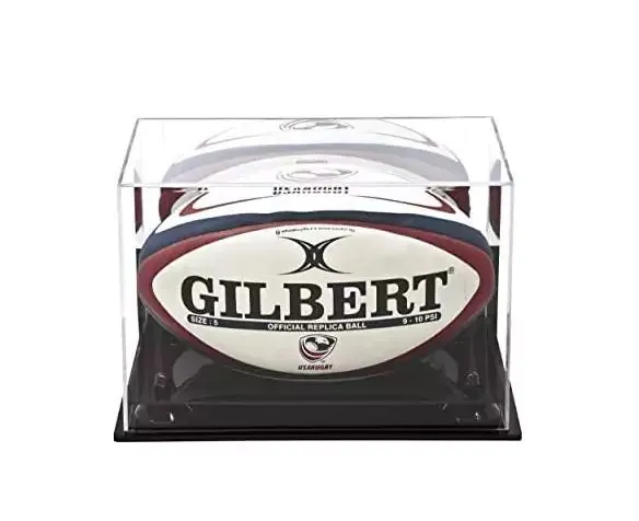 Acrylic Rugby Ball Display Case - Mirror Wall Mount (B41/A004)