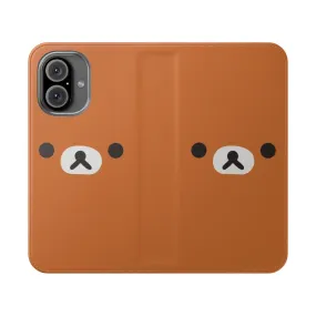 Adorable Bear-Inspired Flip Cover Phone Case