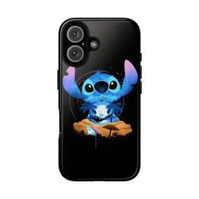 Adorable Lilo and Stitch Meets Dragon Ball Z Goku Magnetic Tough Phone Case