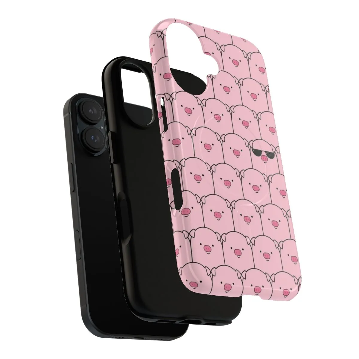 Adorable Pig-Themed Magnetic Tough Phone Case