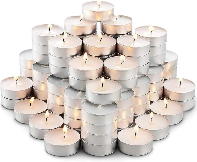 AIDER Wax Tealight Candles Set of 50 | 4 Hours Burning Time | Unscented Smokeless Candles for Diwali Celebrations, Home Decoration, Office, Weddings, Anniversaries & Christmas (Set of 10, Pack of 50)