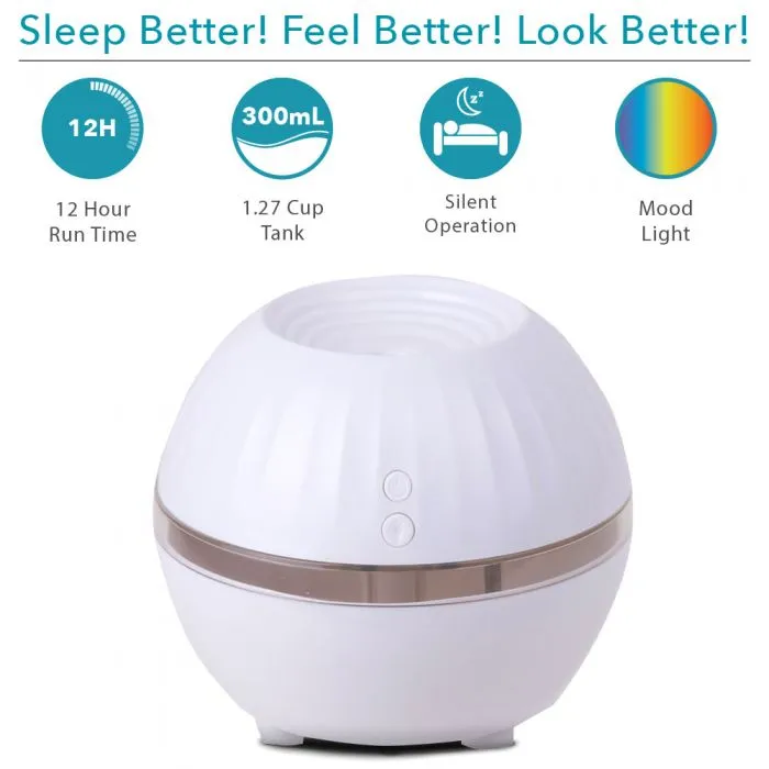 Air Innovations AI-100 Ultrasonic Cool Mist Personal Humidifier LED Mood Light