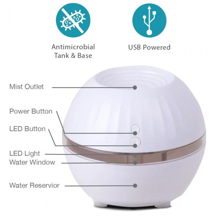 Air Innovations AI-100 Ultrasonic Cool Mist Personal Humidifier LED Mood Light