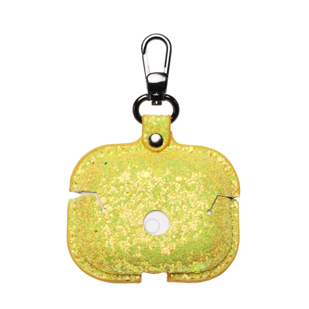 Airpods Pro unique glitter style leather case - Yellow