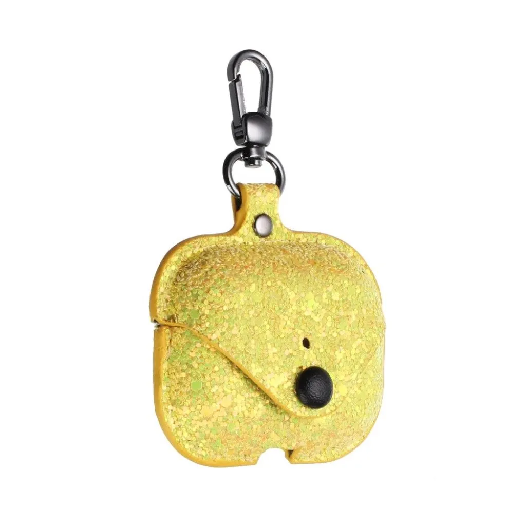 Airpods Pro unique glitter style leather case - Yellow