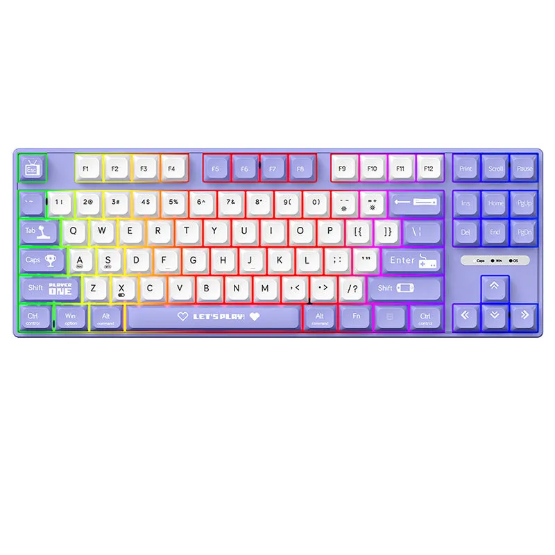 Ajazz AK870MC Rainbow Backlit Mechanical Keyboard