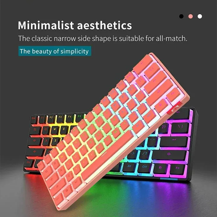 Ajazz STK61 pink Mechanical keyboard RGB (Red switch)