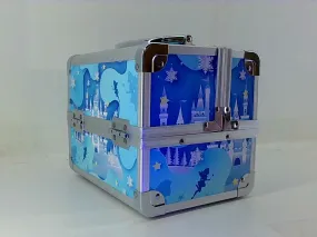 Aluminum Makeup Train Case in Blue with Magical Design